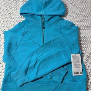 lululemon scuba oversized half zip hoodie in electric turquoise